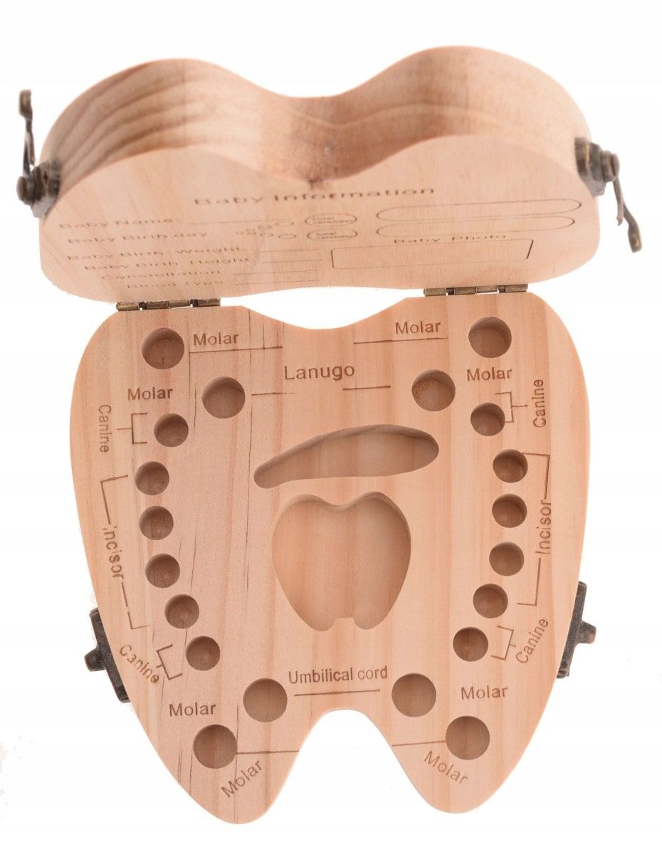 drewniana szkatułka na zęby
